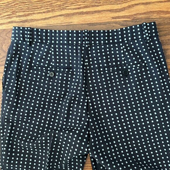 Theory Wool Blend Square Check Straight Leg Cropped Pants Size 8 - Picture 8 of 15